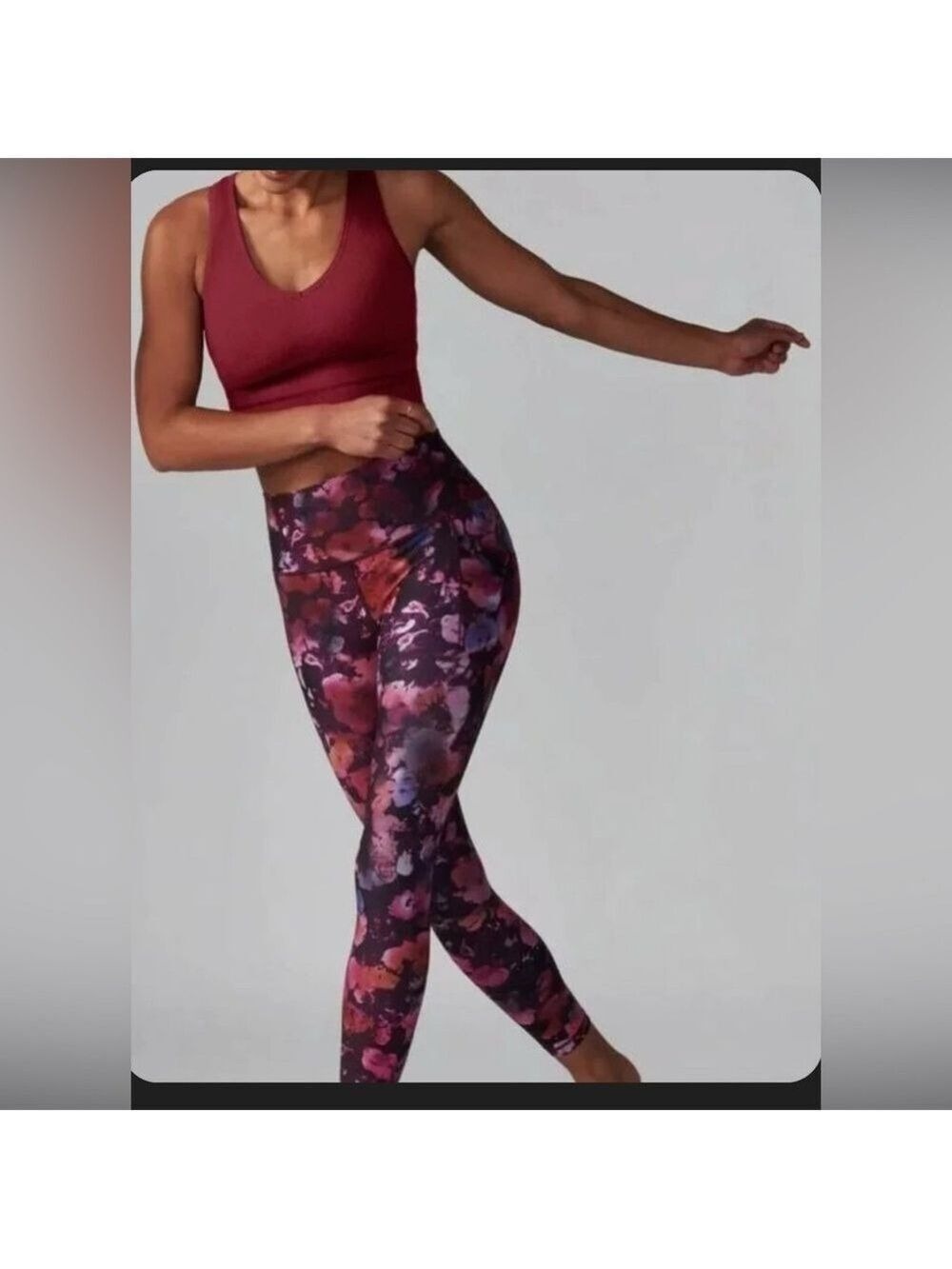 Athleta Salutation Stash Pocket II Floral Leggings Dappled Bloom Size XS